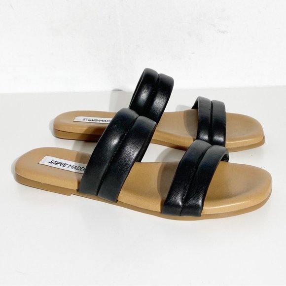 Steve Madden Shoes - New Steve Madden Wizen Sandals Black Leather size 8